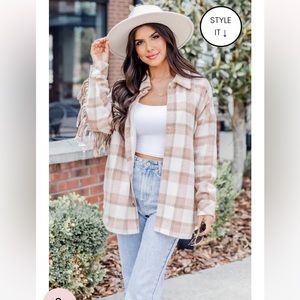 Pink Lily NASHVILLE PINK AND BEIGE SHACKET